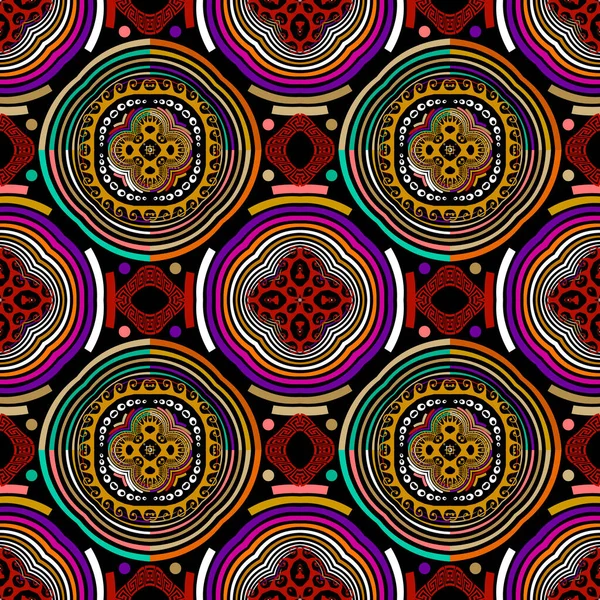 Tribal Ethnic Greek Style Seamless Pattern Vector Ornamental Bright Background — Stockvektor