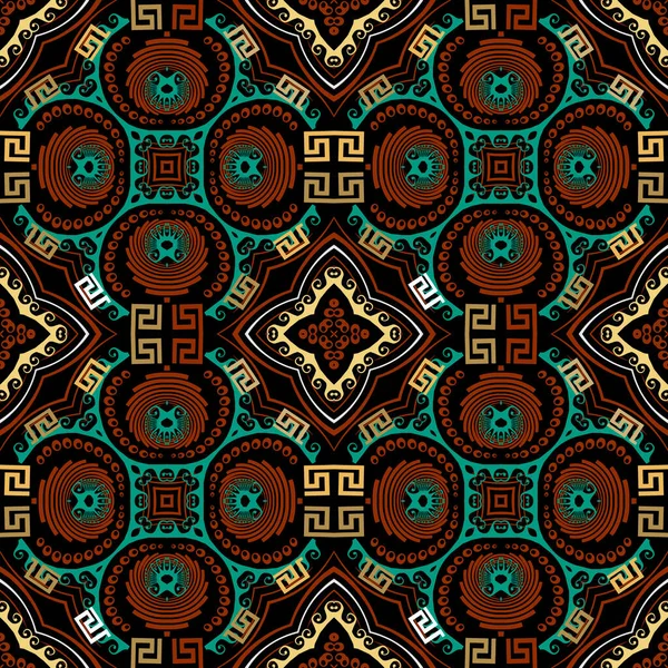 Tribal Ethnic Greek Style Seamless Pattern Vector Ornamental Beautiful Background — Vettoriale Stock