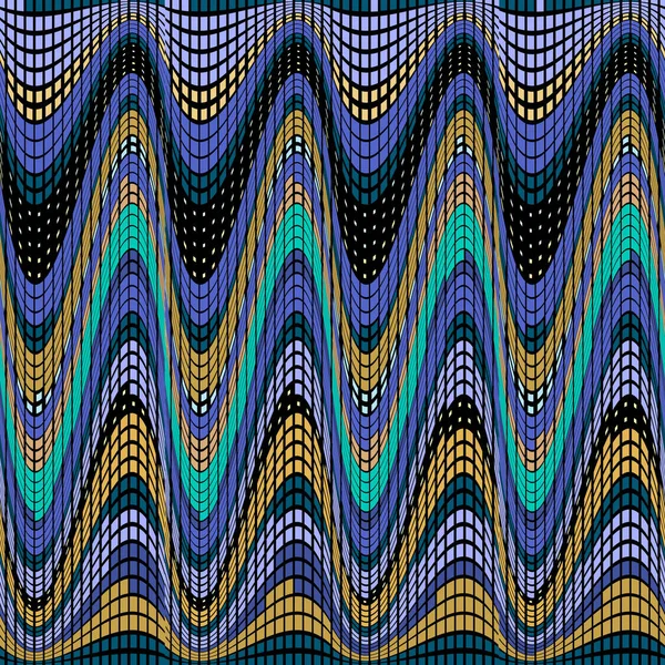 Waves Seamless Pattern Ornamental Wavy Lines Vector Background Mosaic Repeat — 图库矢量图片