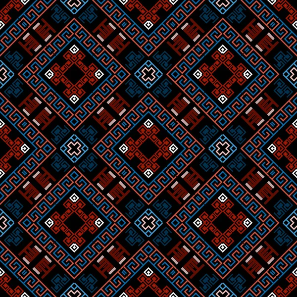 Geometric Tribal Ethnic Colorful Seamless Pattern Ornamental Greek Style Background — Stockvektor