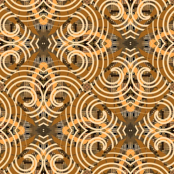 Espirales Abstracto Moderno Espiral Líneas Sin Costura Patrón Fondo Ornamental — Vector de stock