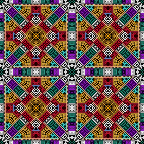 Caleidoscopio Colorido Vector Patrón Sin Costura Fondo Vectorial Abstracto Ornamental — Vector de stock