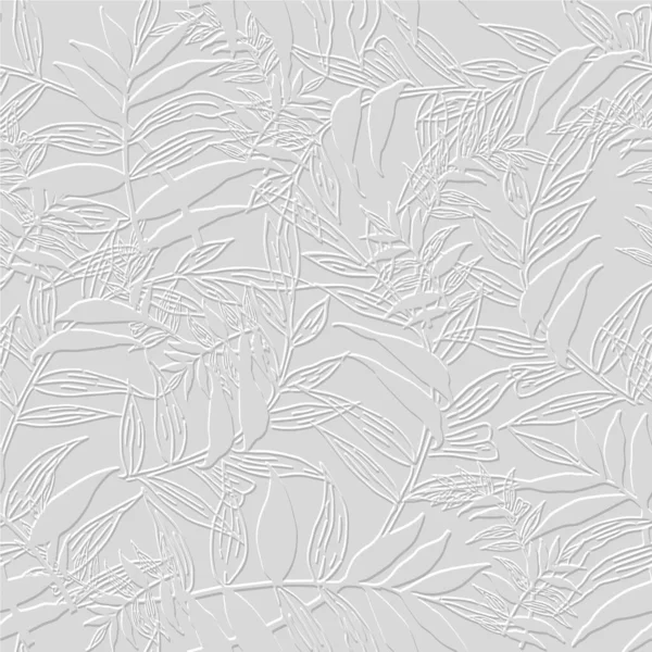 Рельєфна Квіткова Лінія Художнього Візерунка Безшовний Візерунок Декоративний Красивий Листовий — стоковий вектор
