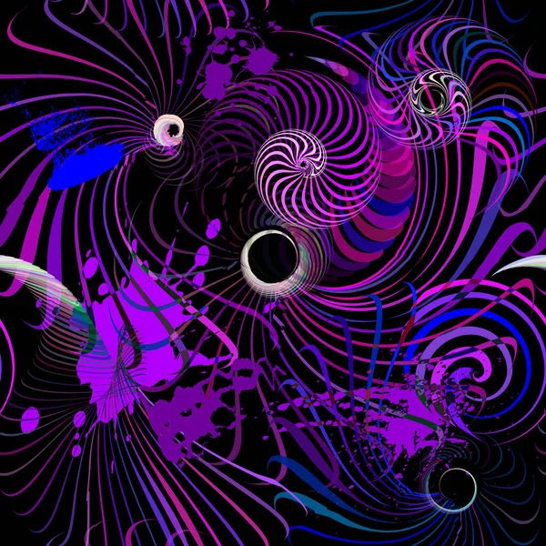 Spiralen Abstracte Moderne Lijnen Spiraal Naadloos Patroon Futuristische Fantasie Vector — Stockvector