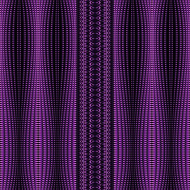 3D desenli kenarlar kusursuz desen. Dikey kenarlar. Grunge dalgaları arka plan. Menekşe renginde zarif, dalgalı süsler. Süslü dekoratif arka planı tekrar et. Modern sonsuz dokuyu süsle.