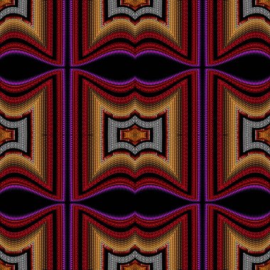 Modern desenli grunge pürüzsüz desen. Vektör dalgaları arka planı. Moda arka planını tekrarla. Güzel, soyut dantelli süsler. Dalga çizgileri, sınırlar, çerçeveler, geometrik şekiller. Sonsuz doku.