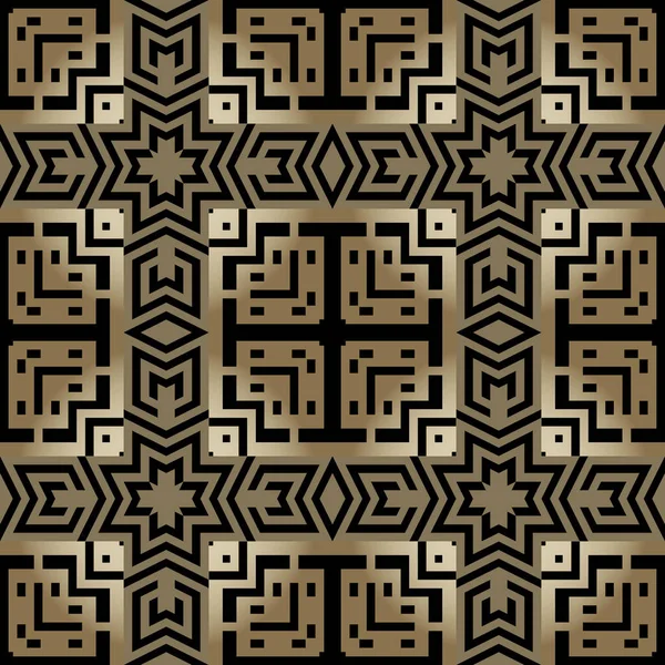 タータンゴールドシームレスなパターンを再生します 装飾的なエレガントな背景をチェック 部族の民族的背景を繰り返します 黄金の装飾品 幾何学的な伝統的な華やかなデザイン 無限のテクスチャ — ストックベクタ