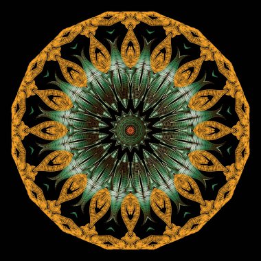 Yuvarlak işlemeli 3 boyutlu mandala deseni. Renkli dantel goblen süslemeleri. Dekoratif desenli arka plan. Dantelli dantelli zig zag süsü. Grunge şekilleri, daireler, çerçeveler, çiçekler. Zigzag çizgileri.