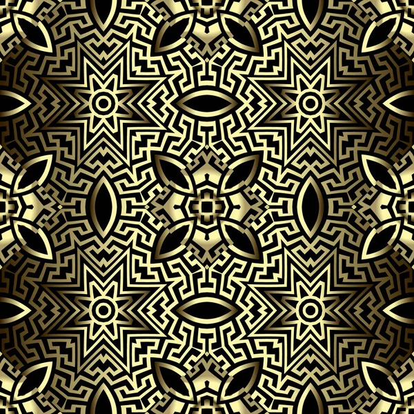Luxus Gold Nahtlose Muster Vektor Ornamentalen Stammes Ethnischen Hintergrund Wiederholen — Stockvektor