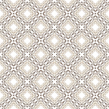 Örülmüş, pürüzsüz desen. Örgü vektör arka planı. Zarif Deco arka planı. Beyaz üzerine altın geometrik süsler. Modern simetrik soyut tasarım. Sonsuz doku. Rhombus çerçeveleri, yapısı.