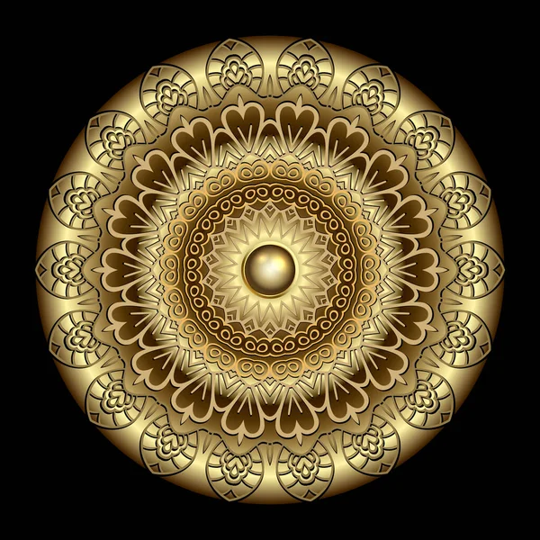Luxus Gold Mandala Ethnischer Stil Mit Goldenem Muster Oberfläche Abstrakte — Stockvektor