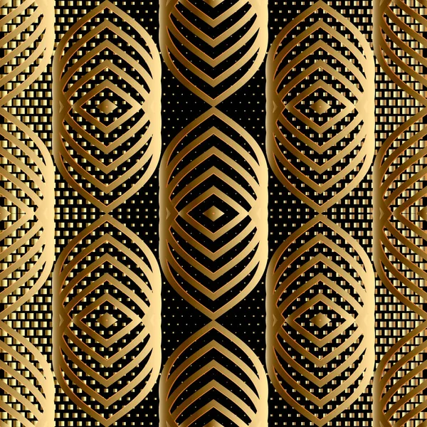 Ornamentale Luxus Gold Nahtlose Muster Halbtonquadrate Hintergrund Gepunkteter Halbton Vektorhintergrund — Stockvektor
