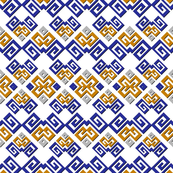 Modèle Sans Couture Grec Coloré Zigzag Origine Ethnique Tribal Ornementale — Image vectorielle
