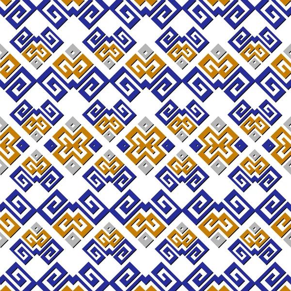 Zigzag renginde, Yunancadan pürüzsüz desen. Vektör süsleme etnik geçmişi. Arka planı tekrar et. Soyut modern zig zag süslemeleri Yunan anahtarı, dolambaçlı, geometrik şekilli. İzole tasarım.