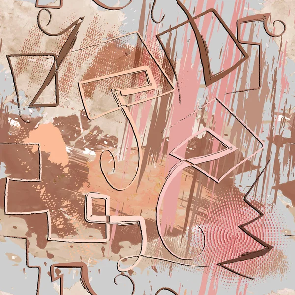 Abstrakt Handritat Sömlöst Mönster Smutsig Akvarell Bakgrund Pastellfärger Upprepa Texturerad — Stock vektor