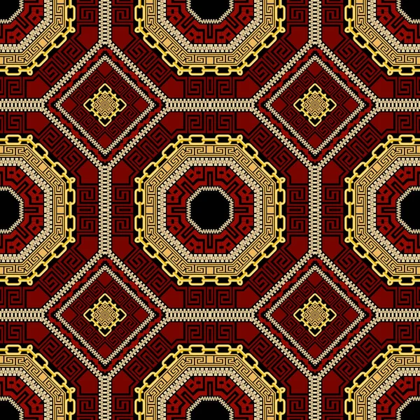 Patrón Étnico Tribal Lujo Sin Costuras Repita Fondo Griego Abstracto — Vector de stock