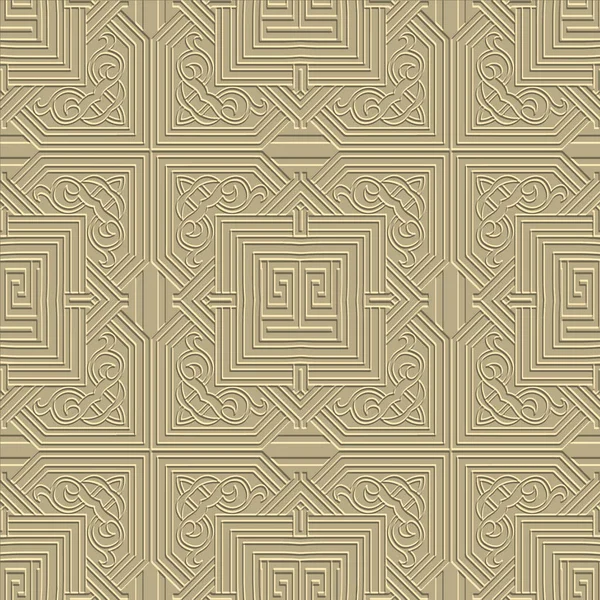 Motif Floral Texturé Sans Couture Arabesque Fond Vectoriel Relief Répétition — Image vectorielle