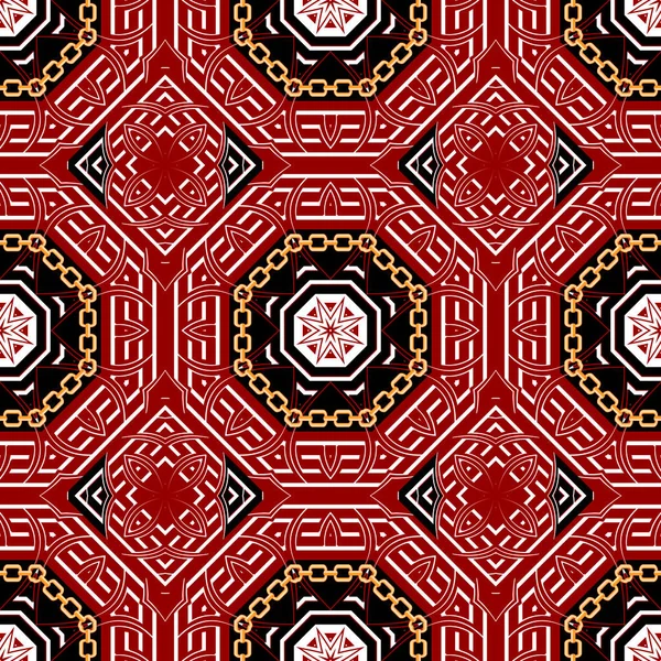 Patrón Sin Costura Floral Repite Trasfondo Abstracto Tribal Adorno Estilo — Vector de stock