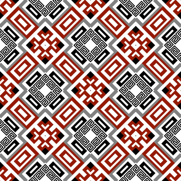 Traditional Tribal Ethnic Style Seamless Pattern Vector Ornamental Greek Background — Stock Vector