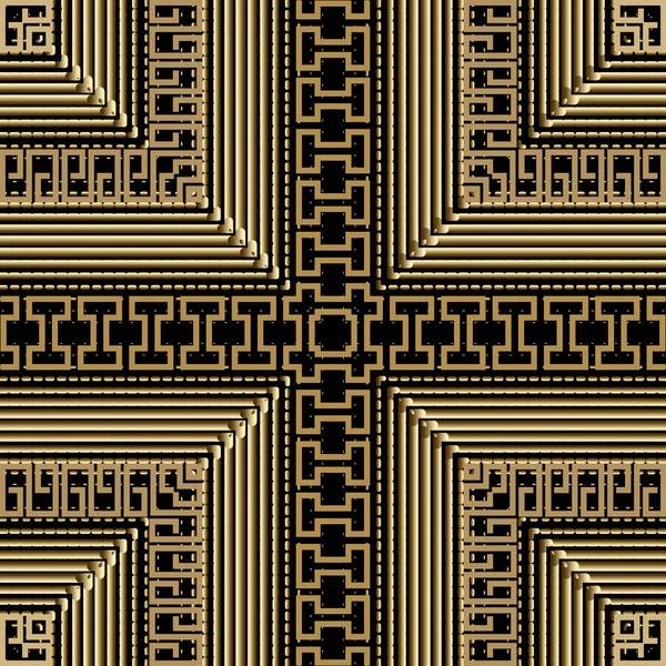 Patrón Sin Costura Tartán Cuadros Oro Griego Ornamental Hermoso Vector — Archivo Imágenes Vectoriales