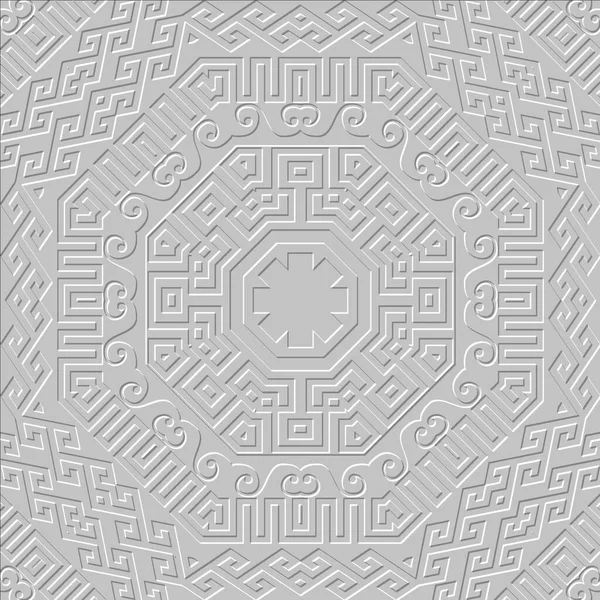 Tribal Ethnique Gaufré Grec Motif Sans Couture Fond Vectoriel Texturé — Image vectorielle