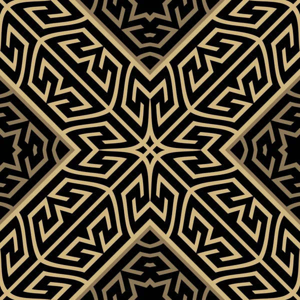 Gold Tribal Ethnic Seamless Pattern Greek Ornamental Rhombus Background Repeat — Stock Vector