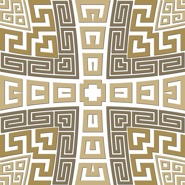 Nahtloses Muster Ethnischen Gold Stammesstil Griechischer Ornamentaler Hintergrund Elegante Deco — Stockvektor