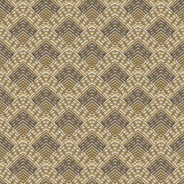 Altın Yunanlı kusursuz desen. Yunan anahtarı vektör arka planı. Kabile etnik yineleme arkaplanı. Dalgalarla süslenmiş altın geometrik süs, zigzag. Moda tasarımı. Sonsuz yüzey dokusu.