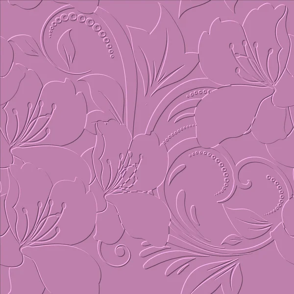 Floral Motif Sans Couture Arrière Plan Vectoriel Relief Fleuri Relief — Image vectorielle