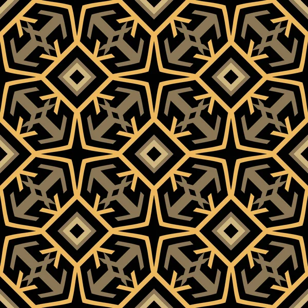 Stammesethnisch Strukturierte Goldene Nahtlose Muster Ornamentaler Moderner Vektorhintergrund Elegante Geometrische — Stockvektor