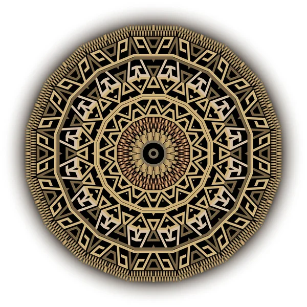 Modèle Mandala Style Ethnique Tribal Rond Ornements Modernes Dorés Avec — Image vectorielle