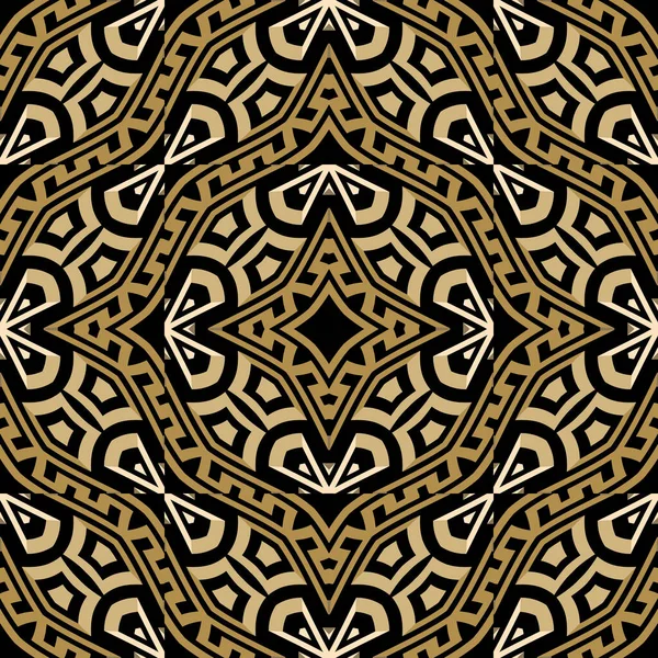 Greek Tribal Ethnic Style Golden Seamless Pattern Ornamental Modern Vector — ストックベクタ