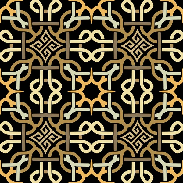 Beautiful Modern Braided Seamless Pattern Grid Ornamental Intricate Background Vector — Vettoriale Stock