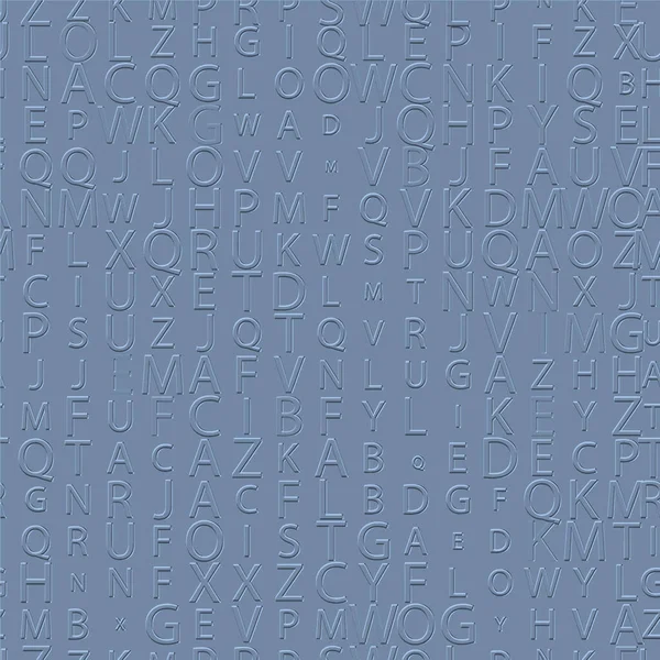 Emboss Alphabet Seamless Pattern Modern Blue Abc Background Repeat Surface — ストックベクタ