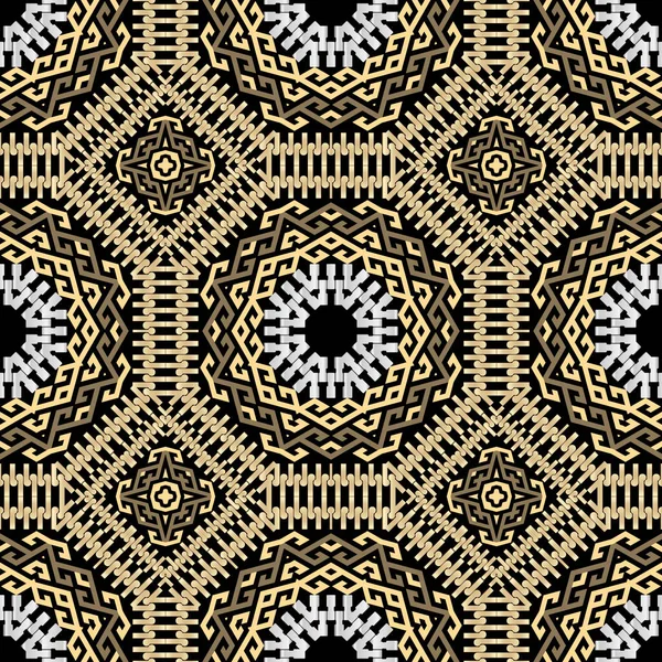 Tribal Ethnic Vector Seamless Pattern Repeat Abstract Background Greek Style — Vetor de Stock
