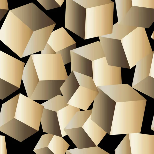 Falling Cubes Seamless Pattern Geometric Ornamental Abstract Background Vector Repeat — ストックベクタ