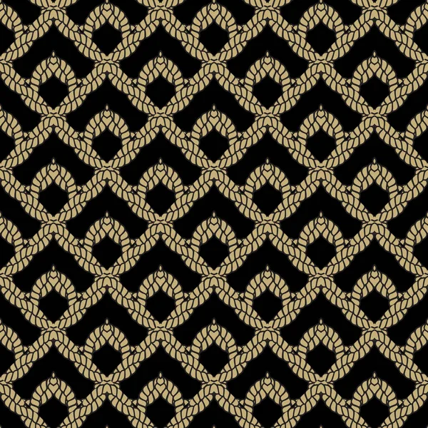 Verdrehte Seile Abstrahieren Symmetrische Nahtlose Muster Komplizierte Ornamentale Knoten Hintergrund — Stockvektor