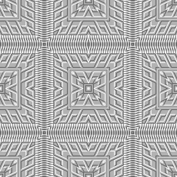 Plaid Tartan Textuur Naadloos Patroon Vector Reliëf Zwart Wit Achtergrond — Stockvector