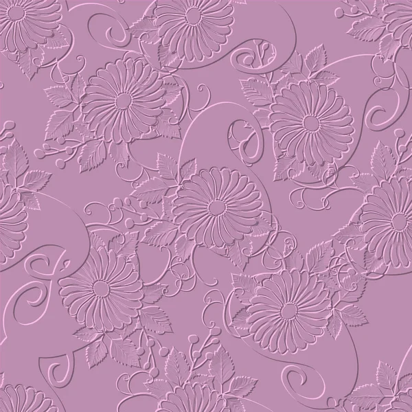 Relief Floral Motif Sans Couture Paisley Texturé Beau Fond Relief — Image vectorielle