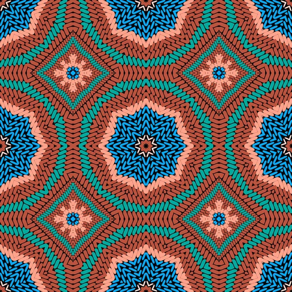 텍스처화 부족들의 무미건조 패턴이다 Floral Grungy 뒷걸음치지 현대의 기하학적 만다라 — 스톡 벡터