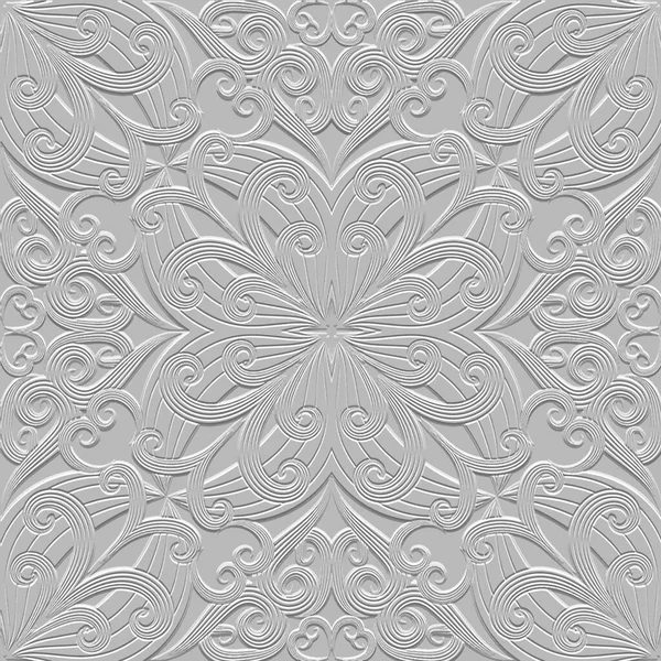 Texturé Floral Lignes Motif Sans Couture Fond Grunge Relief Ornemental — Image vectorielle