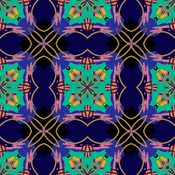 Abstraktes Florales Buntes Nahtloses Muster Ornamentaler Vektorhintergrund Moderne Wiederholt Gemusterte — Stockvektor