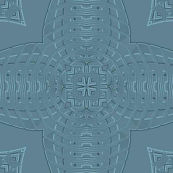 Abstrakte Texturierte Prägung Nahtloses Muster Ornamentale Oberfläche Geprägt Blauen Vektor — Stockvektor