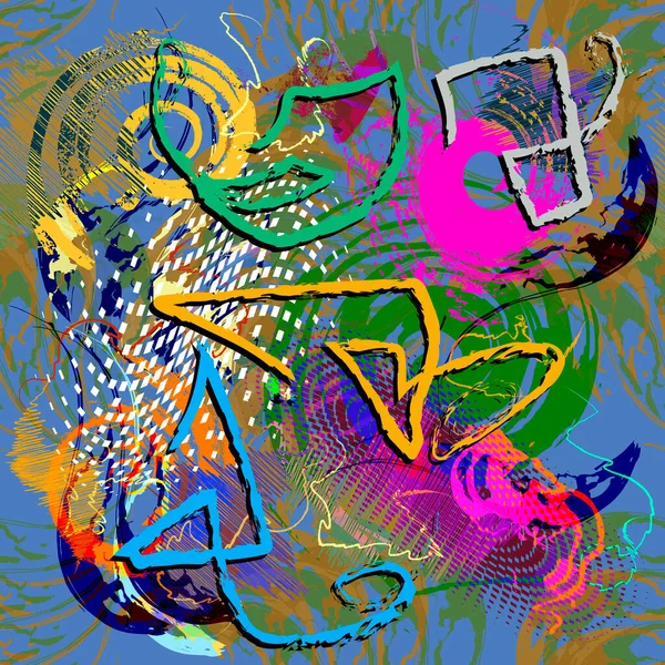 Спиральные Круги Абстрактный Бесшовный Шаблон Мазки Кисти Красочный Грязный Фон — стоковый вектор