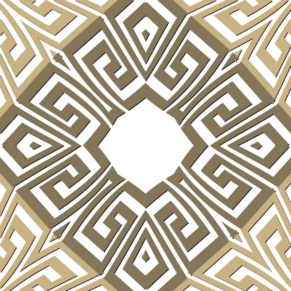 Gold Elegant Traditional Seamless Pattern Greek Ornamental Vector Background Patterned — Stockvektor