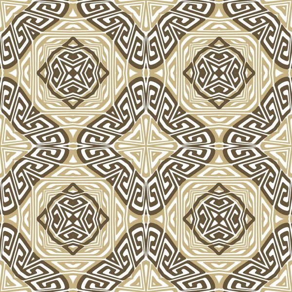 Patrón Sin Costura Rombo Dorado Fondo Vectorial Ornamental Griego Repita — Vector de stock