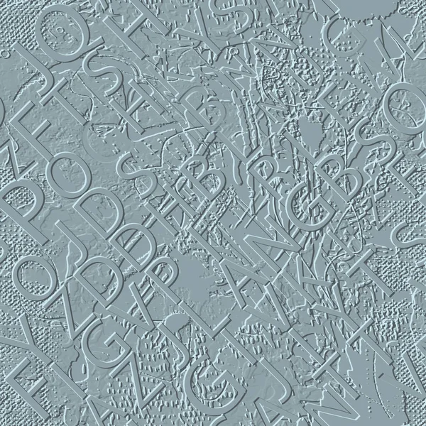 Textured Emboss Letters Seamless Pattern Abc Dirty Rough Light Blue —  Vetores de Stock