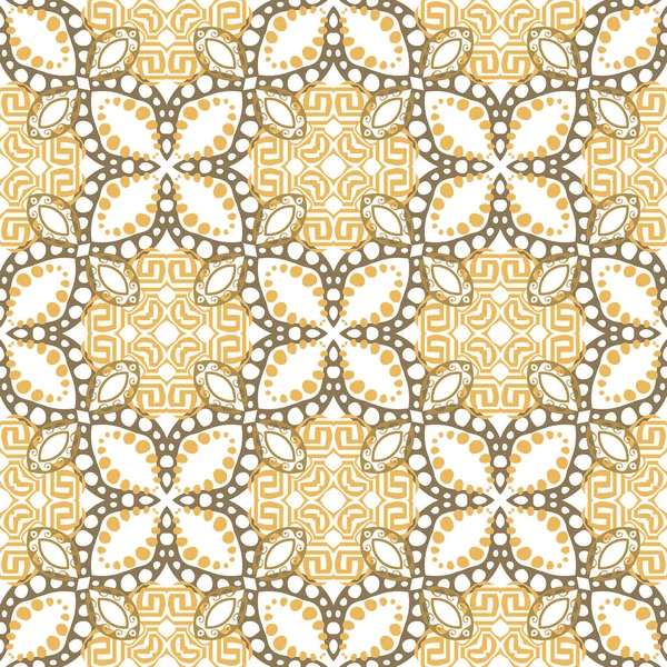 Tribal Ethnic Floral Seamless Pattern Greek Ornamental Background Vector Repeat — Vettoriale Stock