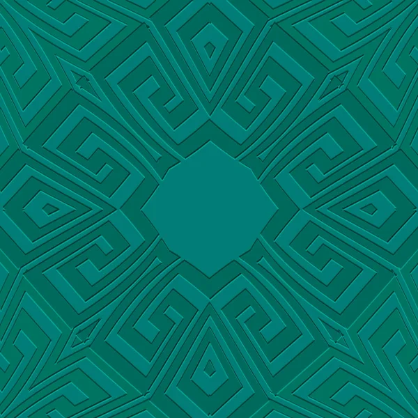 Textured Emboss Trendy Seamless Pattern Greek Ornamental Vector Background Surface — Archivo Imágenes Vectoriales