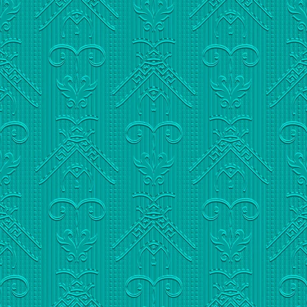Textured Greek Seamless Pattern Vector Emboss Striped Background Repeat Relief — 图库矢量图片